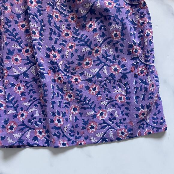 Emerson Fry Emmaline Blouse Violet Wildflowers Cotton Peasant Prairie Top Size S - Picture 11 of 13